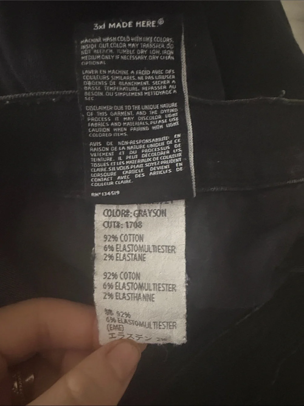 3x1 High-Rise Black Button-Fly Jeans